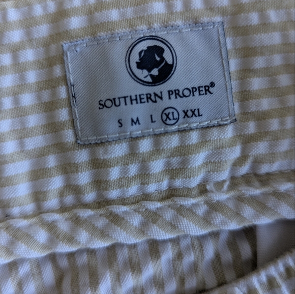 Southern Proper - The Seersucker Short in Tan (Men's XL) - Picture 7 of 8